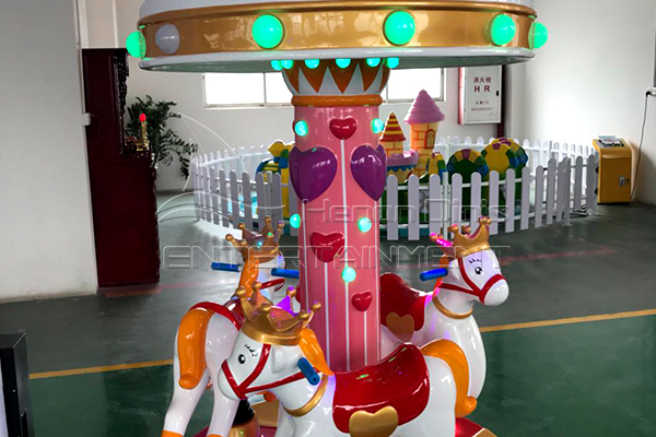 3 seats carousel horse rides manufactured by 5mm fiberglass