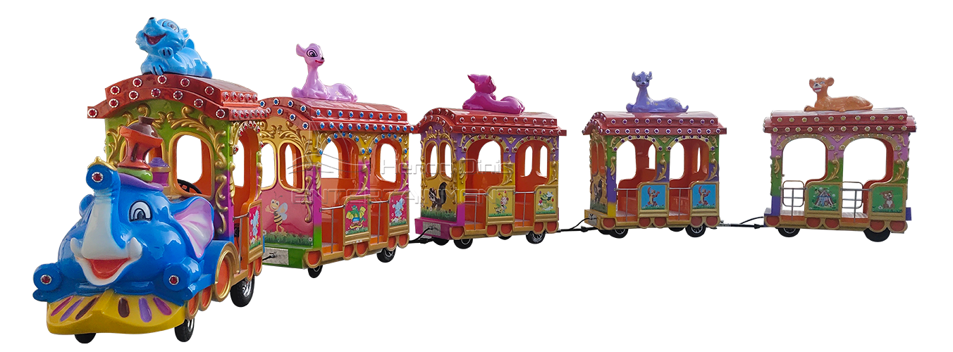 elephant theme train ride for children