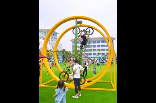 360 degree bicycle ride