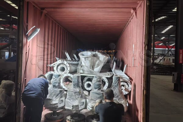 ride parts loaded in container