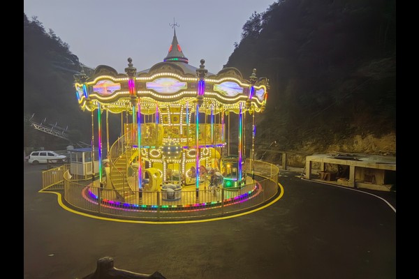 double decker carousel in scenic area