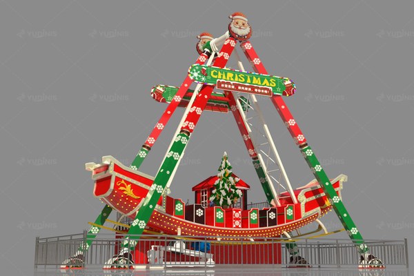 Christmas themed pirate ship ride